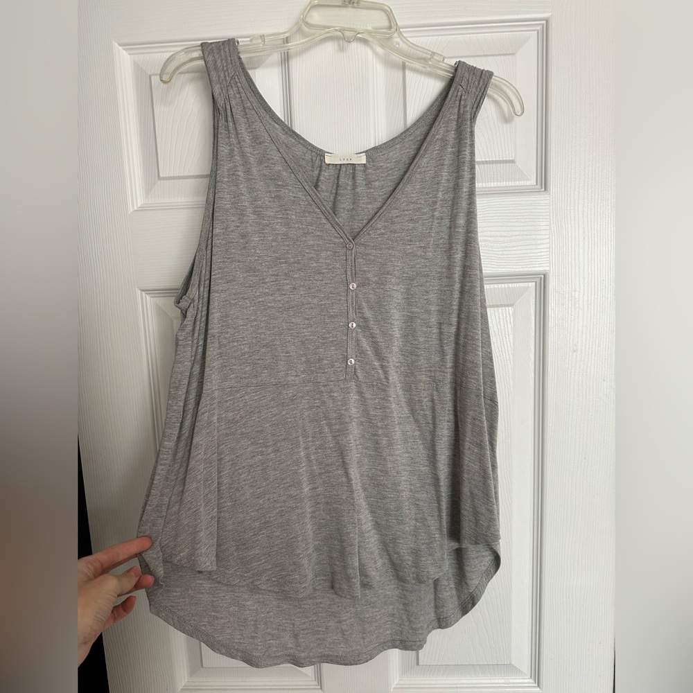 Gray lush tank top - xl